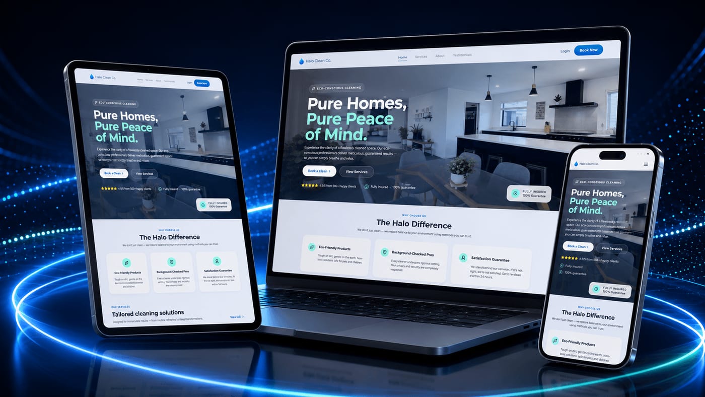 Halo Clean Co. — Authoritative digital presence for an eco-conscious cleaning brand