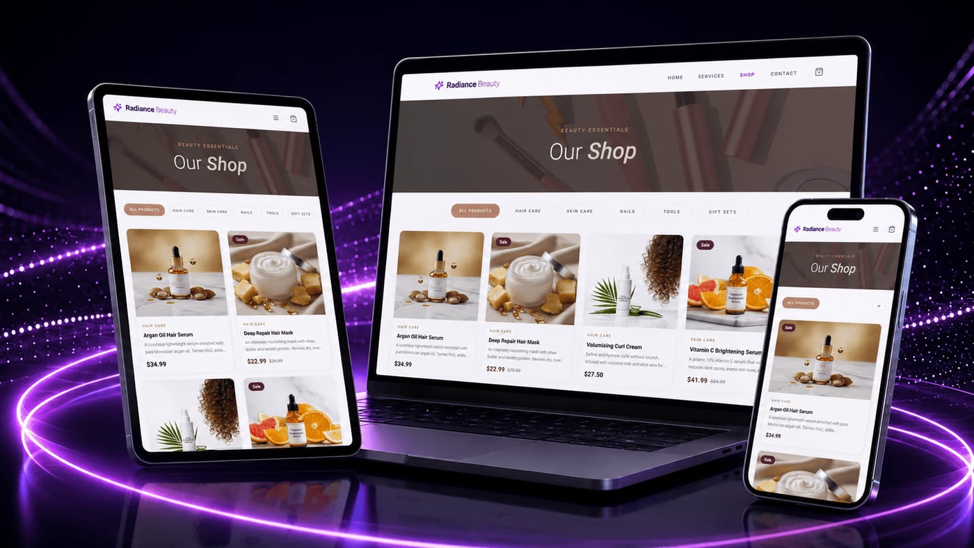 Radiant Beauty — E-commerce solution for a premium beauty and salon brand