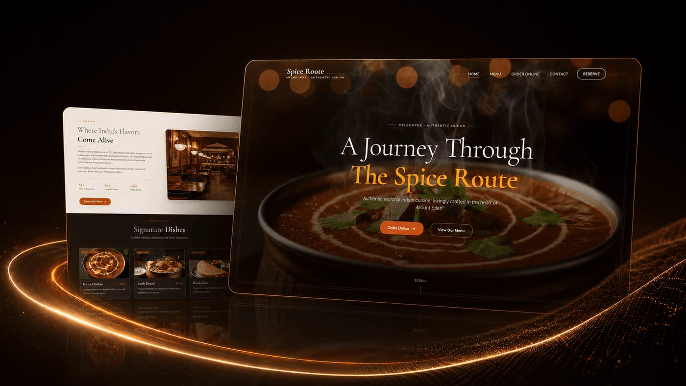 Spice Route — Cinematic restaurant website for an authentic Indian kitchen